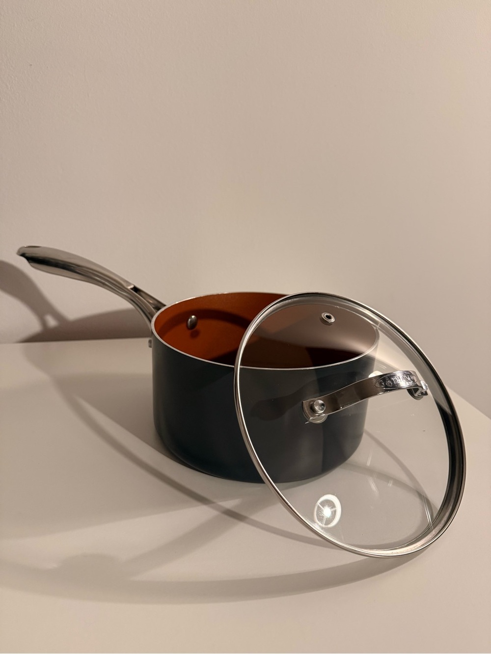 Gotham Steel 11 Piece Black and Copper Nonstick Saucepan Cookware Set